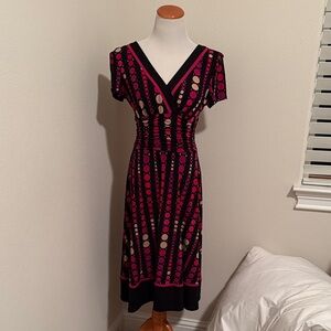 Elegant Pink and Black Women's Dress